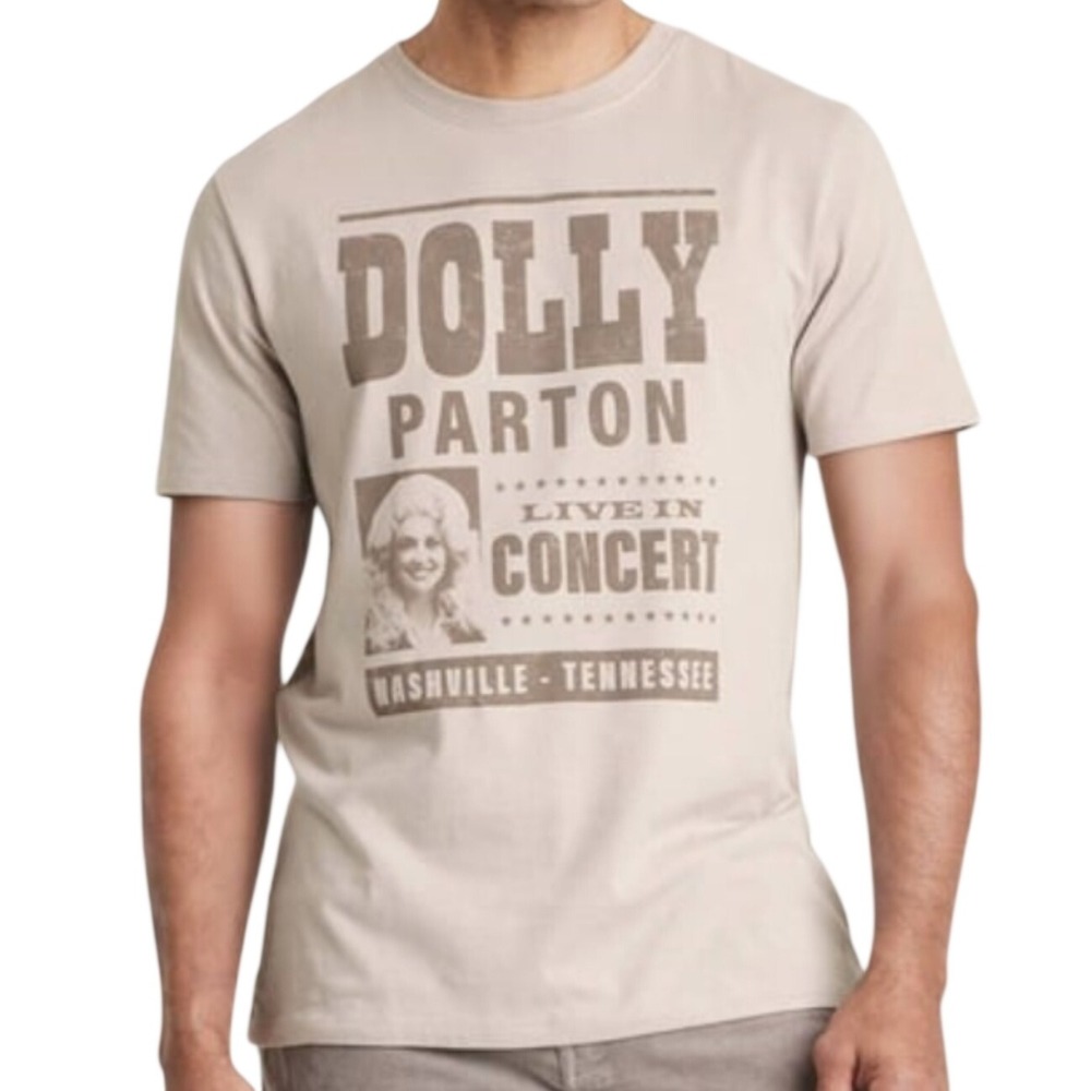 Goodfellow Dolly Parton Live In Concert Graphic T-Shirt Tan XL BNWT